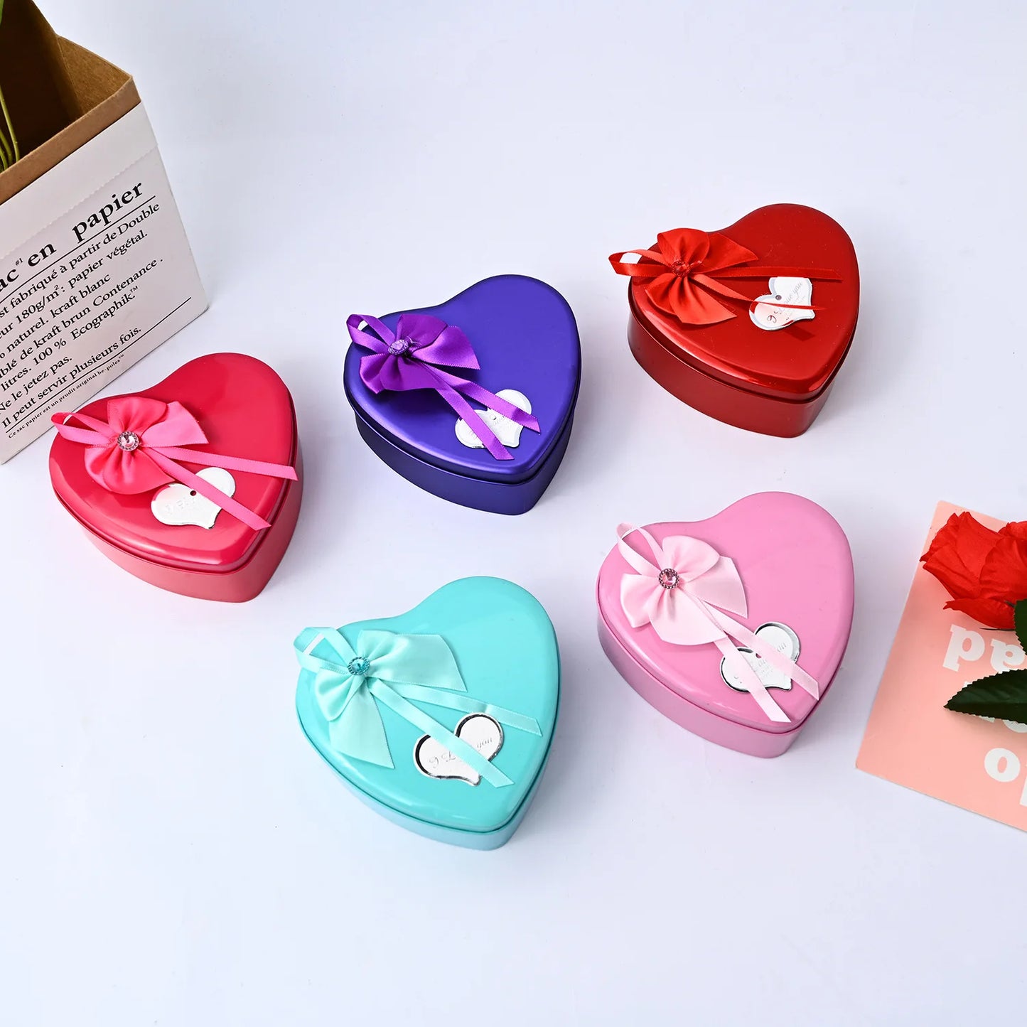 Mother's Day Women's Day I Love You Gifts For Her Romantic Valentines Day Bear With Artificial Rose Teddy Bear Gift Box